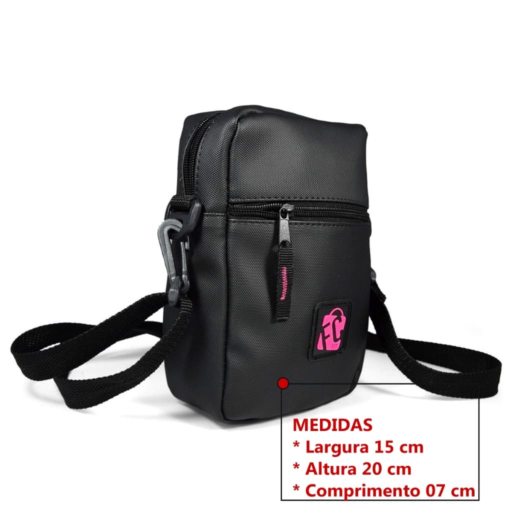 Bolsa Shoulder Bag Transversal Ajustável Preta C/ Preta Postamos No Mesmo Dia