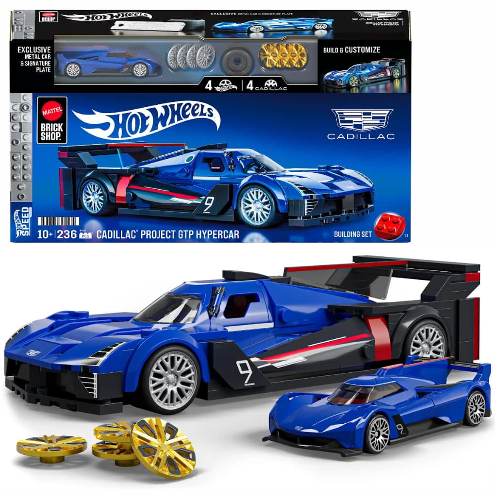 Carrinho Miniatura Hot Wheels Mattel Brinquedo Montar Peças Pecinhas Blocos Cadillac Dia das Crianças Hotwheels Presente