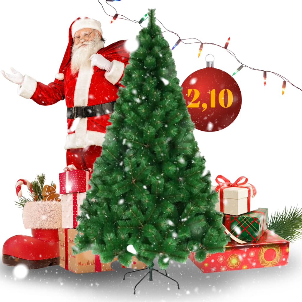 Árvore de Natal Verde 2,10m com 650 Galhos Pinheiro Grande Cheio Volumoso e Perfeito para Decoração