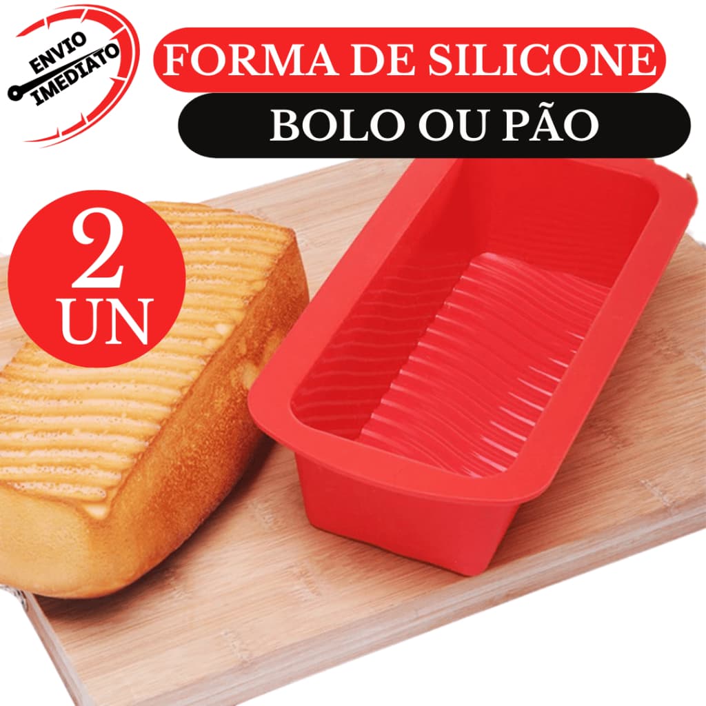 Forno Assadeira Forma de Silicone Multiuso Silicone Retangular  27CMVermelho ou Preto Cozinha