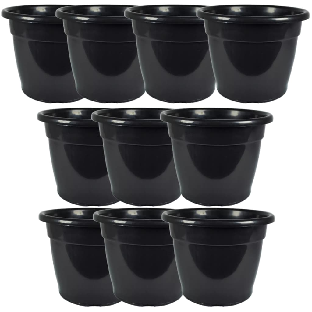 Vaso para Plantas Pote 24 Plástico Preto para Plantas – Vaso Leve e Resistente para Jardim e Horta 10unid.