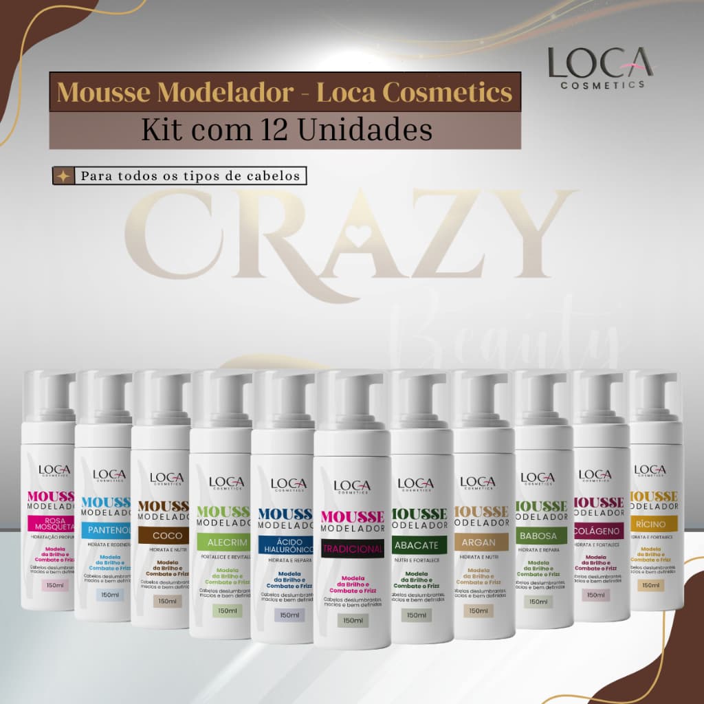 Kit 12 Unids - Mousse Modelador Profissional 150ml - Loca Cosmetics