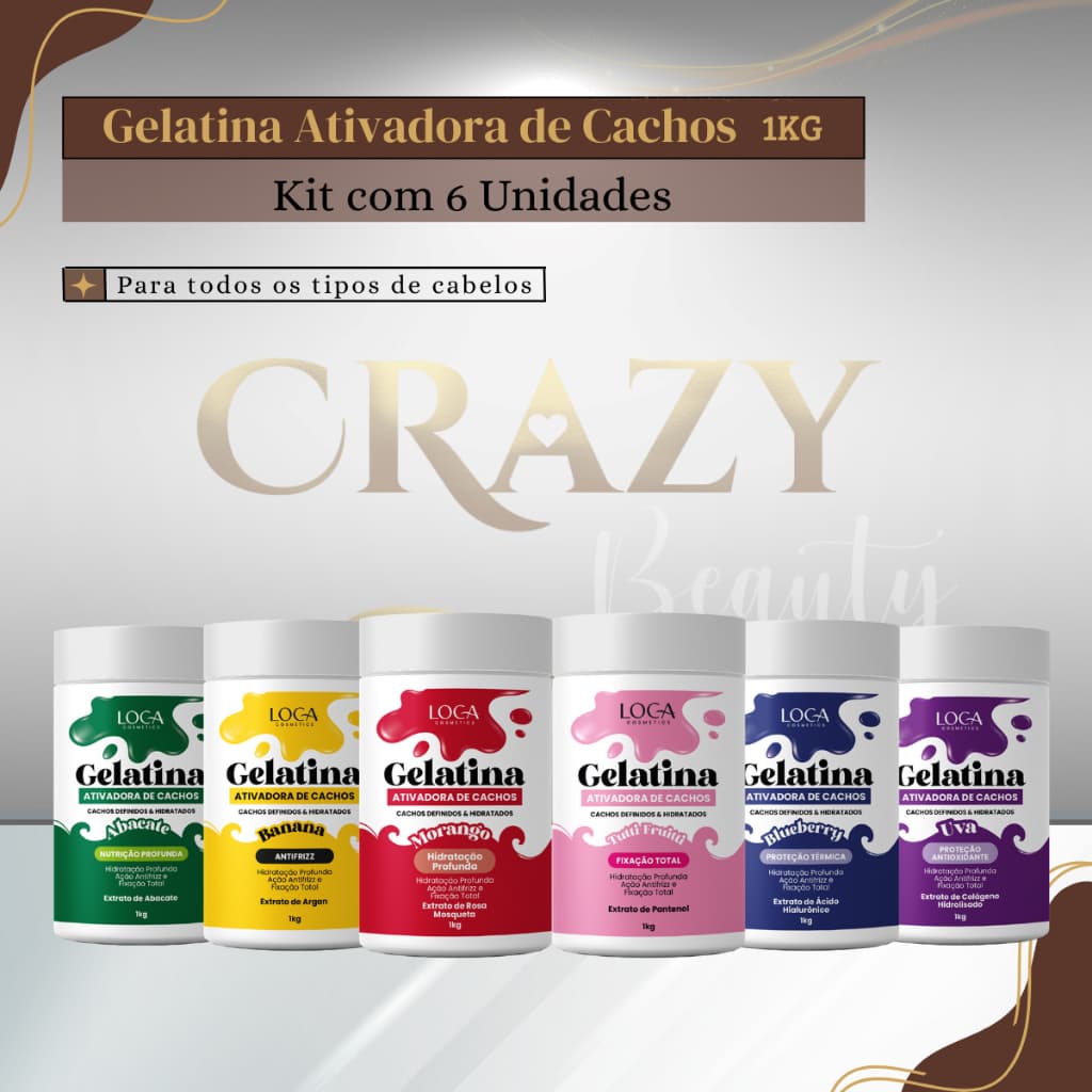 Kit Revenda - Gelatina Ativadora de Cachos 1kg - 6 Unids