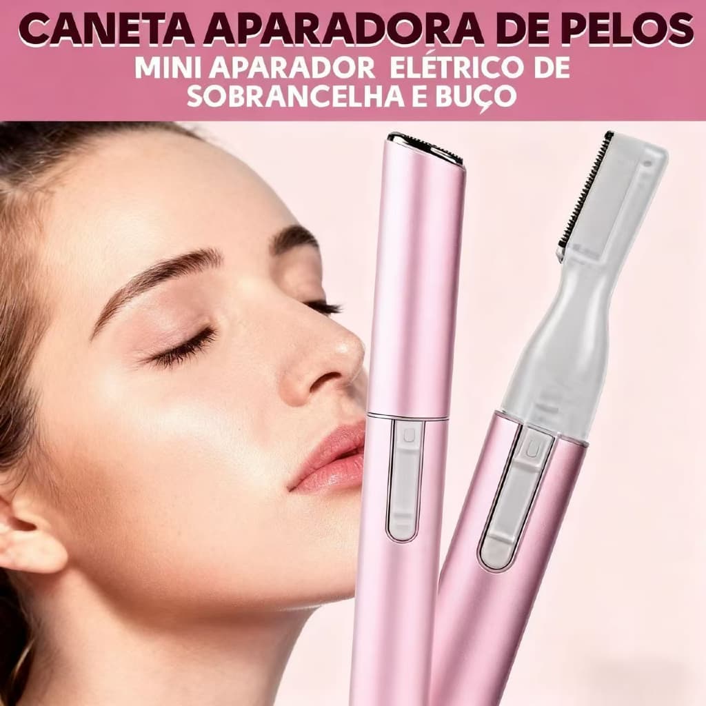 Caneta Depiladora Elétrica para Sobrancelha e Rosto | Aparador Portátil de Pelos