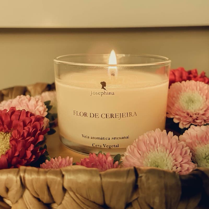 Vela aromática Flor de Cerejeira - Vela Perfumada - Vela Artesanal