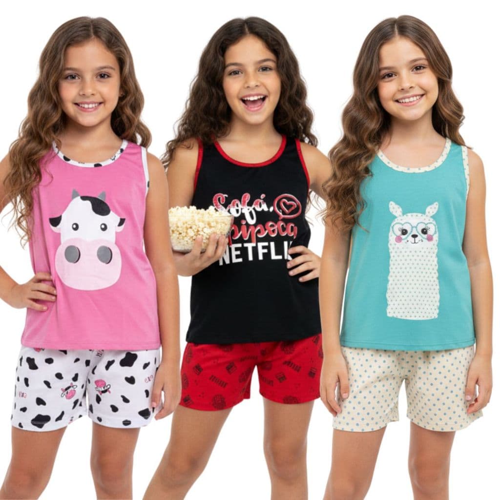 Baby Doll Infantil Regata / Roupa de Dormir / Pijama Infantil