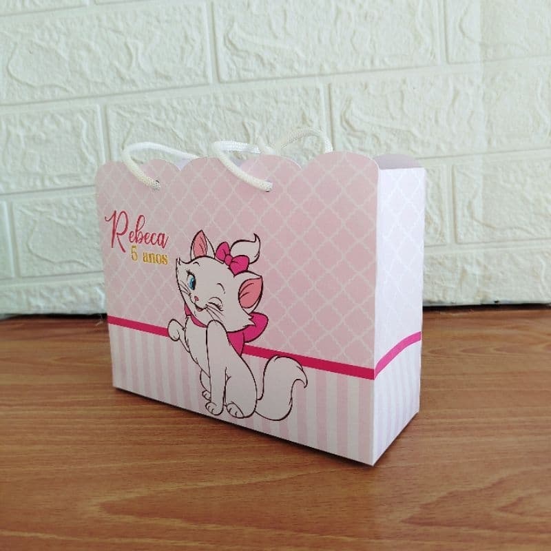 Sacolinha Personalizada Lembrancinha Gatinha Marie Pegue E Monte