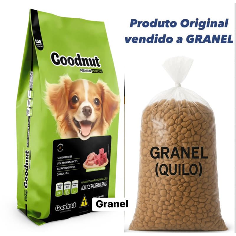 Ração Cachorro Premium Esp. Goodnut Raças pequenas Sabor carne e frango GRANEL(quilo)
