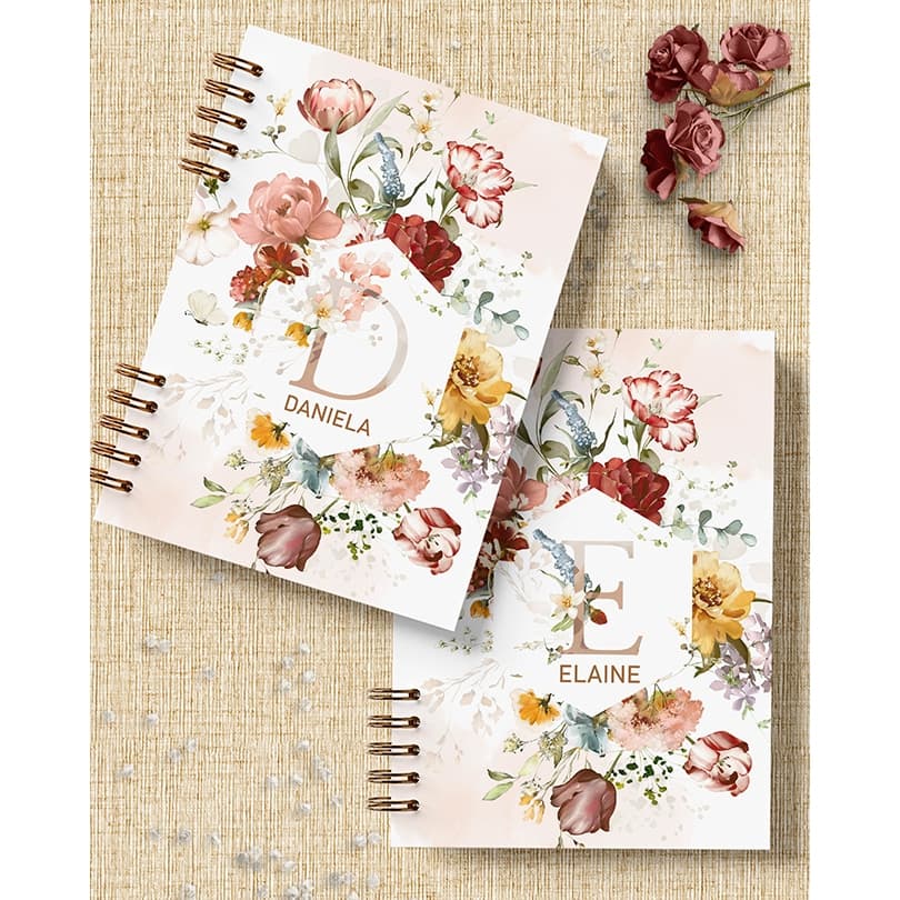 Caderno Pautado personalizado com inicial e nome do comprador, LEIA A DESCRIÇÃO, presente, agenda