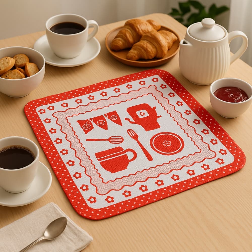 Kit Toalhas De Chá 3 Peças 70cm x 70cm Algodão Estampado Mesa Centro