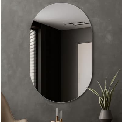 Espelho Pílula 60cm x 80cm Lapidado Decoração Loja Closet Sala Banheiro Corpo Inteiro Oval Cápsula