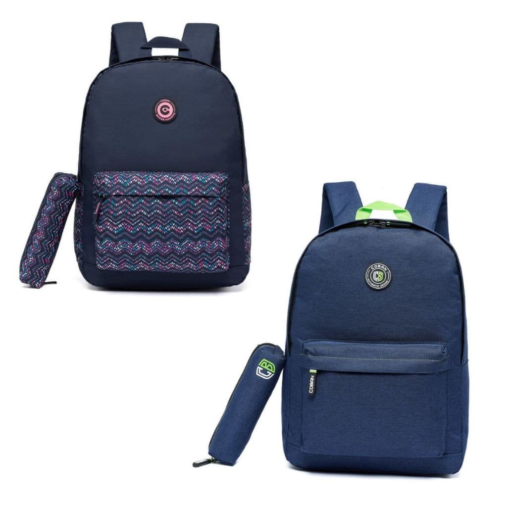 Kit 2 Mochilas Reforçada Estojo Escolar Trabalho Faculdade Dia a Dia