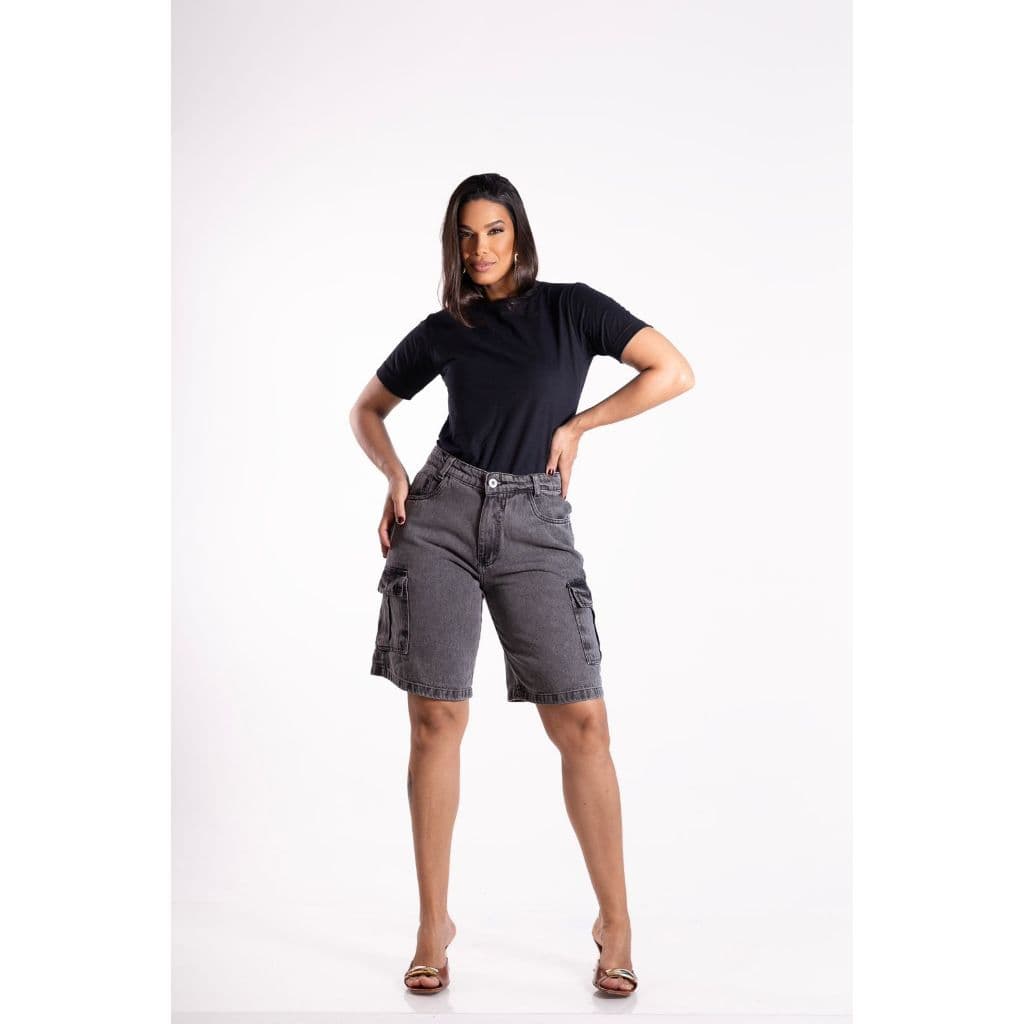 Bermuda Cargo Jeans Feminina