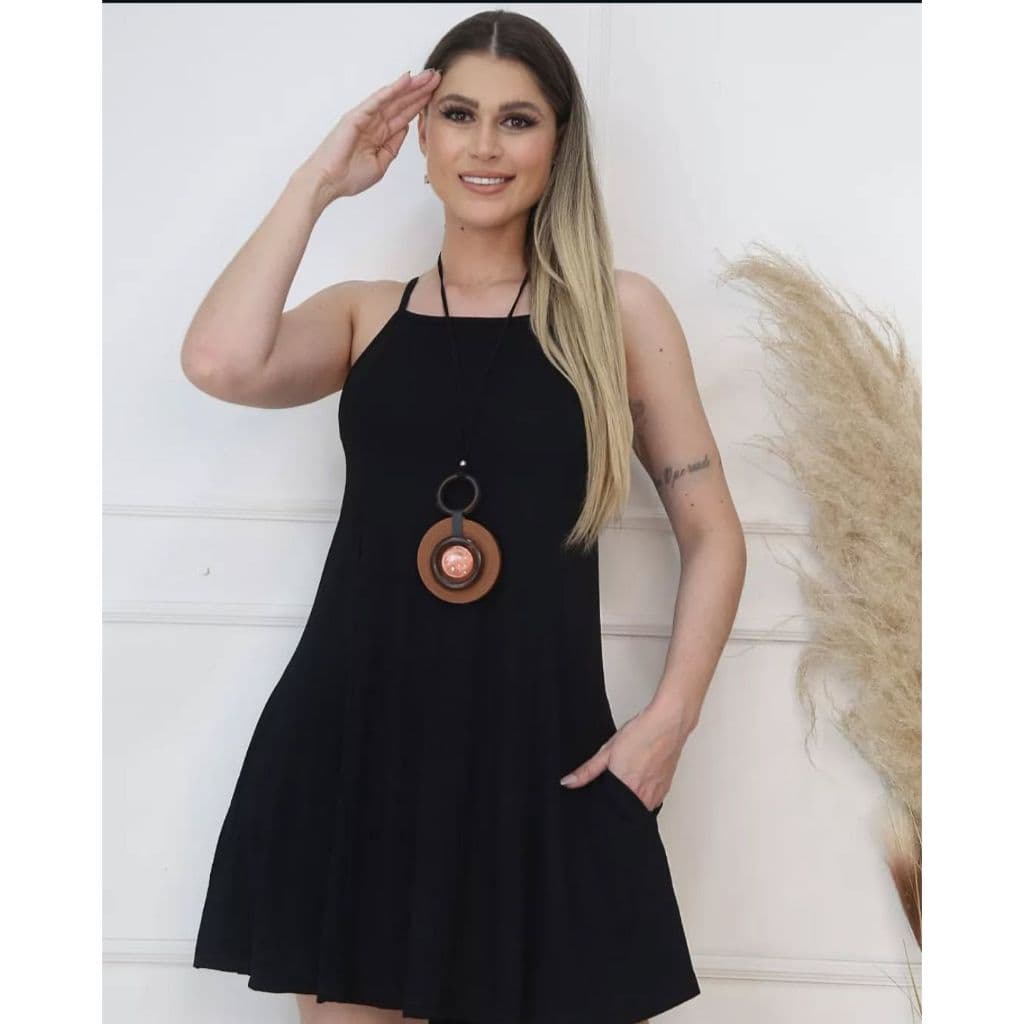 Vestido Feminino de Malha Viscolycra Leve Soltinho com Bolso do P ao GG / Alcinha Verão 2026 Curto