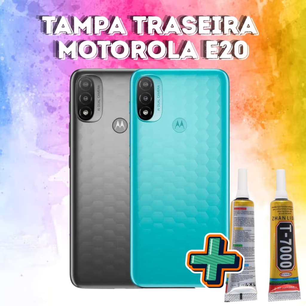 Tampa traseira Compátivel  para  E20 + Cola Aleatório B7000 Ou T7000 15ml