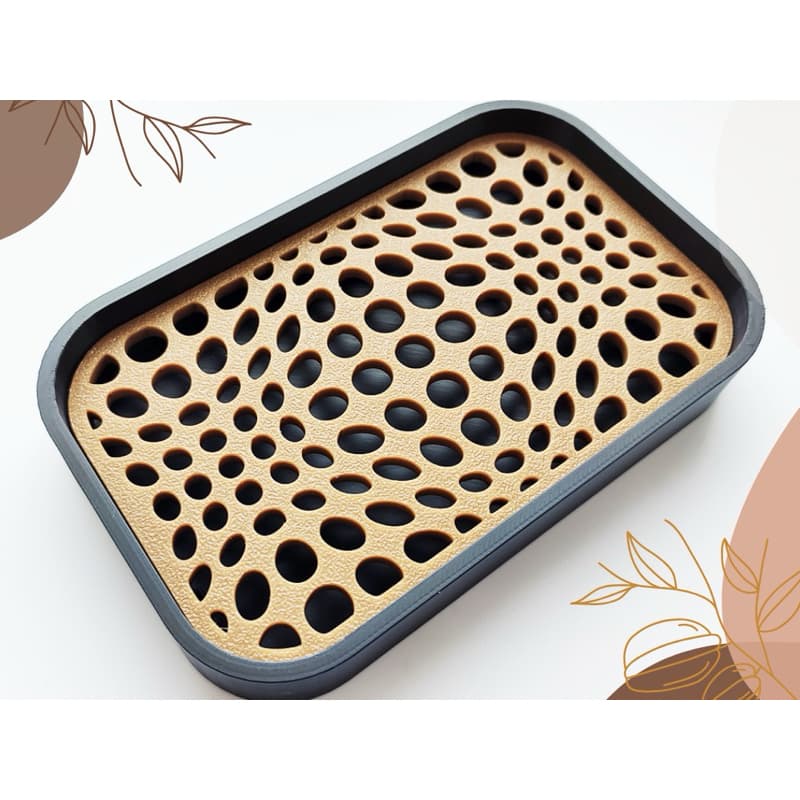 Saboneteira 3D Oval com Grades – Porta Sabonete Moderno em PLA