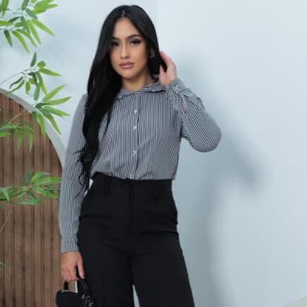 CAMISA SOCIAL LISTRADAS FEMENINAS - ESTILO E SATISFAÇAO