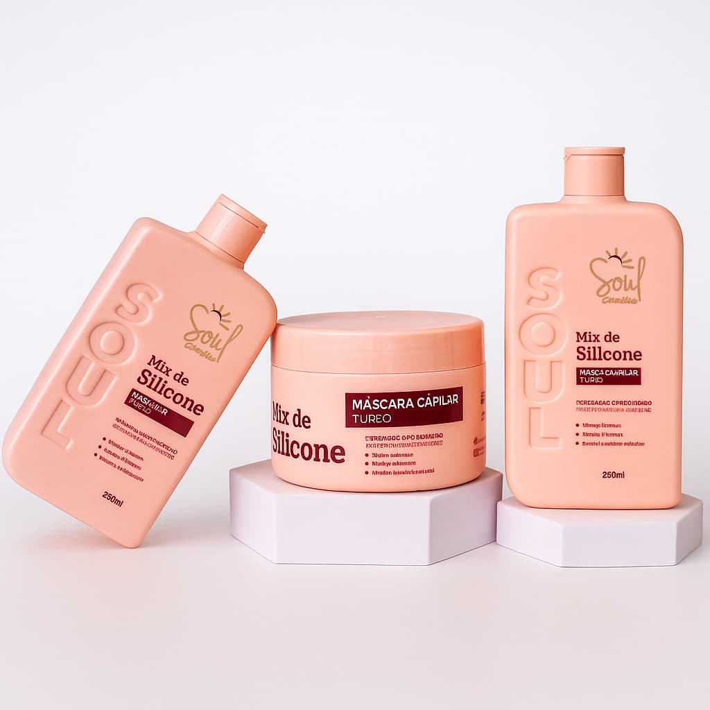 Kit Capilar Soul Mix de Silicone 3 Itens – Shampoo Turbo + Condicionador Turbo + Máscara Capilar Hidratação e Brilho