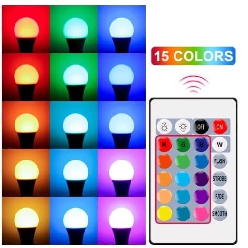 Lâmpada Bulbo Led 5w/7w/9w/12w/15w Rgb Luz Colorida 16 Cores Bivolt