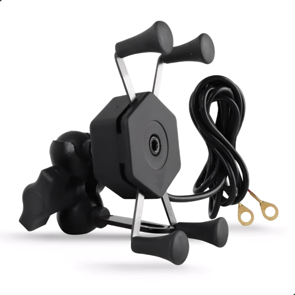 Suporte de Celular para Moto Carregador USB Universal Rotação 360°
