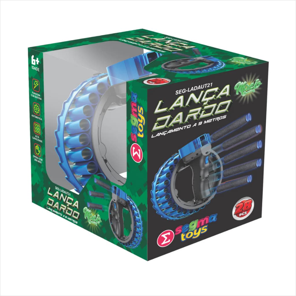 Lançador de Dardo Automático com 28 Dardos Bate e Gruda – Diversão Segura