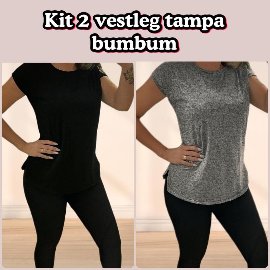 kit2 vestleg blusa feminina tapabumbum Dry Fit academia treino corrida caminhada proteção UV fitness