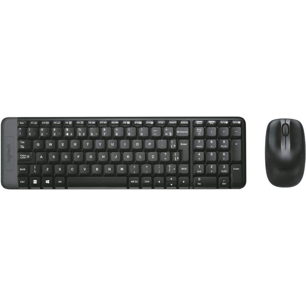 Combo Teclado e Mouse sem fio Logitech MK220 com Design Compacto Receptor USB e Layout ABNT2