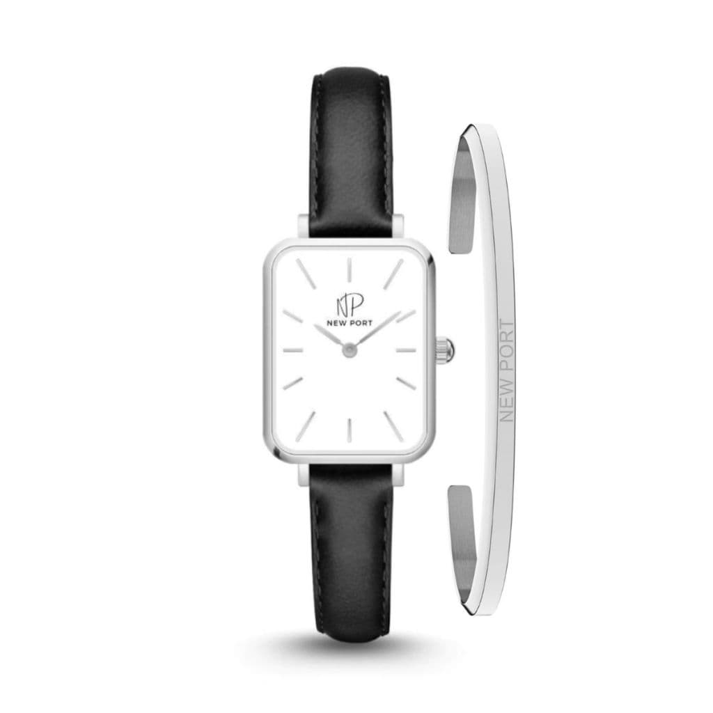Relógio Feminino Quadrado Delicado New Port + Bracelete Luxo