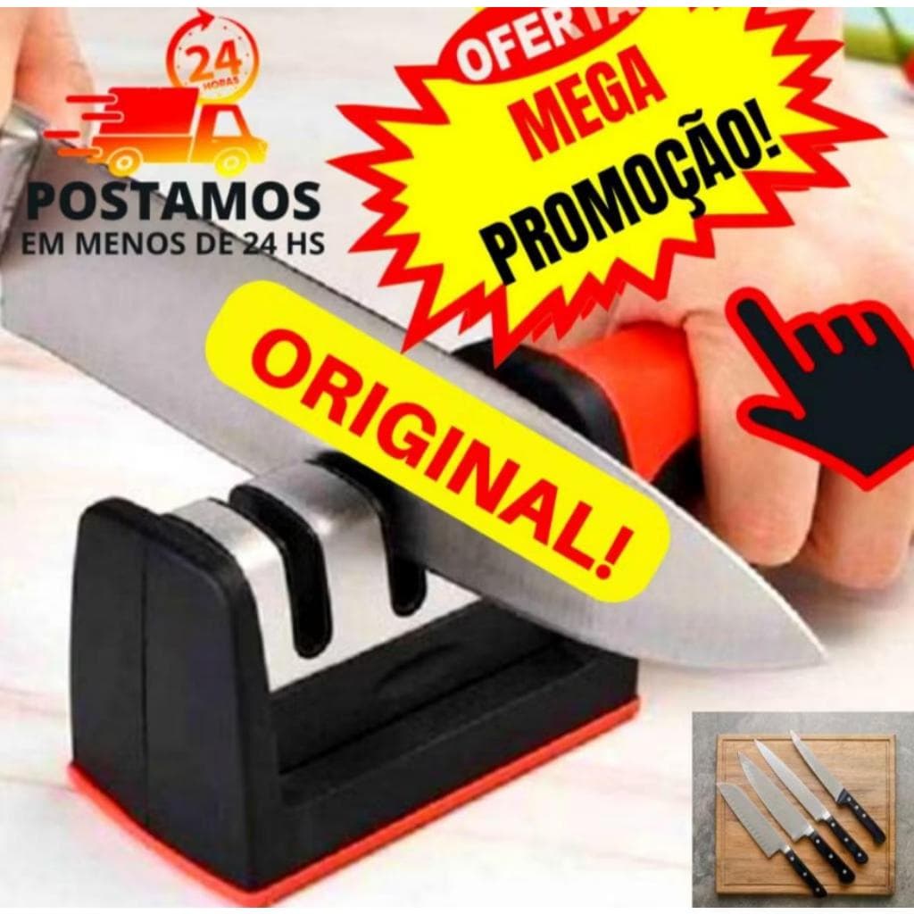 Afiador De Faca 3 Estágios Amolador Profissional Com Afiação Rápida - Envio Imediato