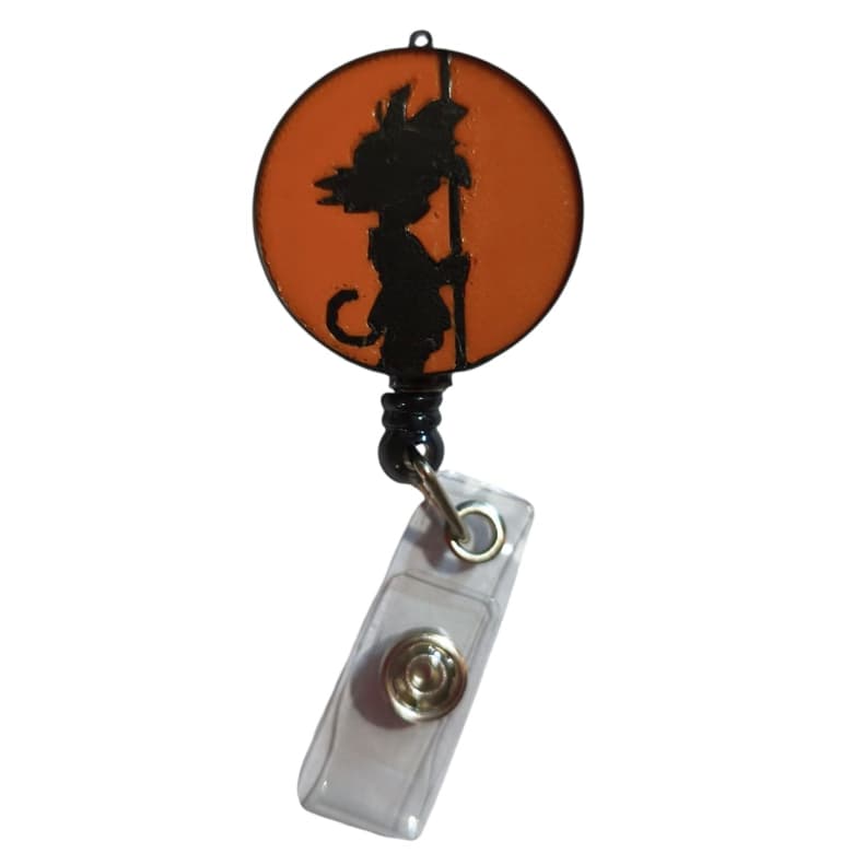 Porta Crachá Dragon Ball Goku Anime Personalizado Presente Retrátil Roller Clip