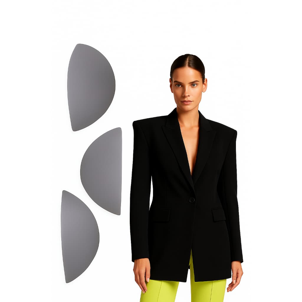 1 Par Ombreira Forrada Para Roupas Feminina Almofadas De Ombro Para Blazer Enchimento Premium Lançamento Manga Bufante