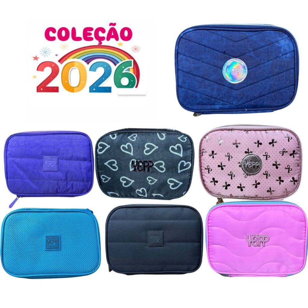 Estojo Box Menina e Menino Escolar Juvenil Volta Às Aulas 2026 - Yepp