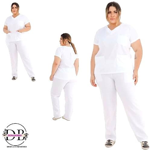Conjunto pijama cirúrgico scrub hospitalar privativo Plus Size 10
