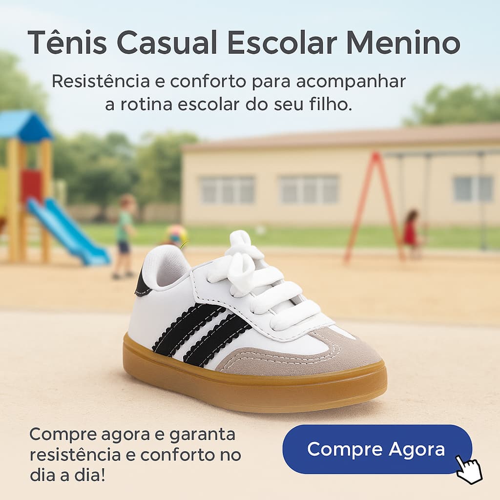 Tênis Baby Menino - Fácil de Calçar Para Escola 20 ao 27 – O Sambinha que toda mãe confia!