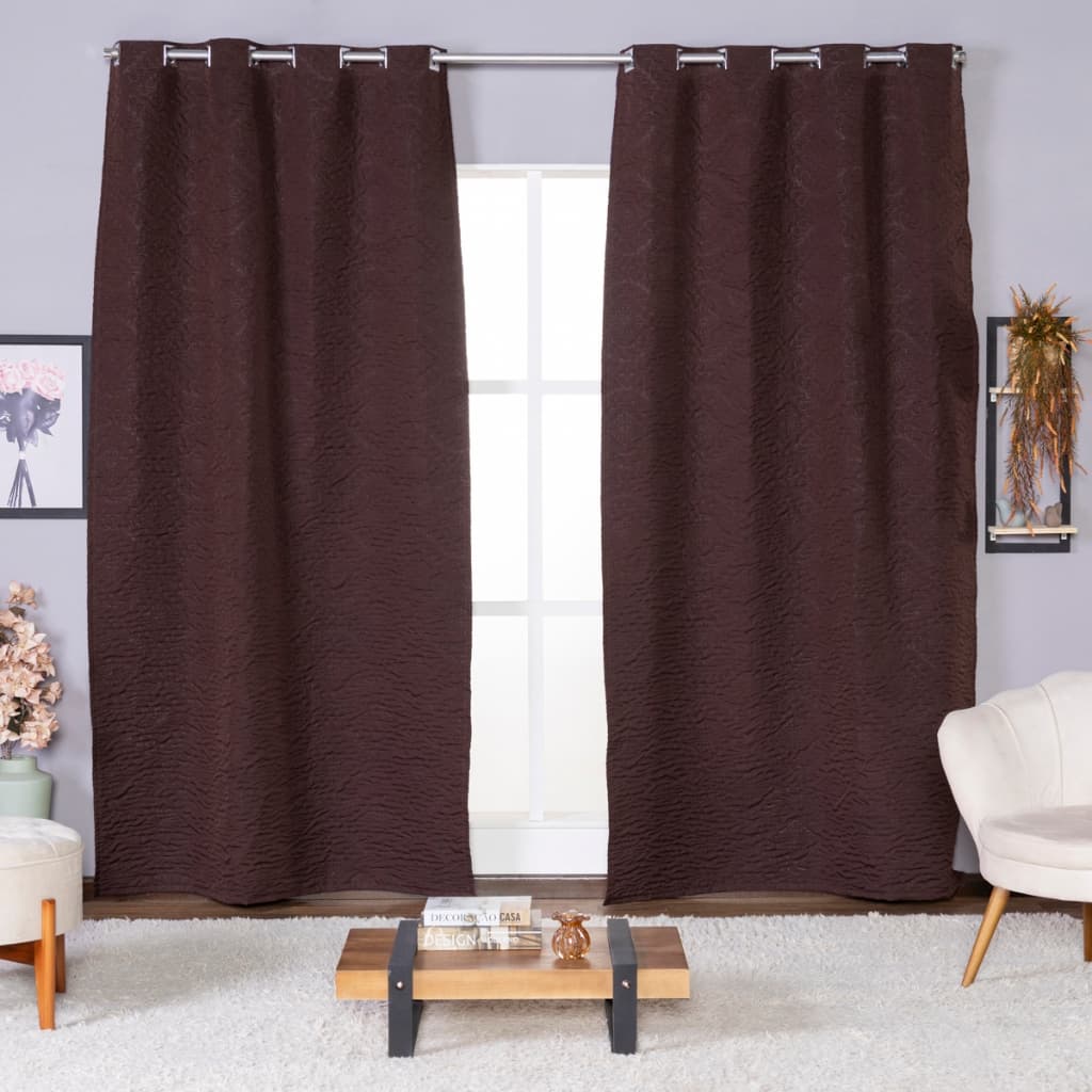 Cortina Blackout Bordado 3D Luxo Decorativa Sala Quarto Térmica Elegante e Sofisticada