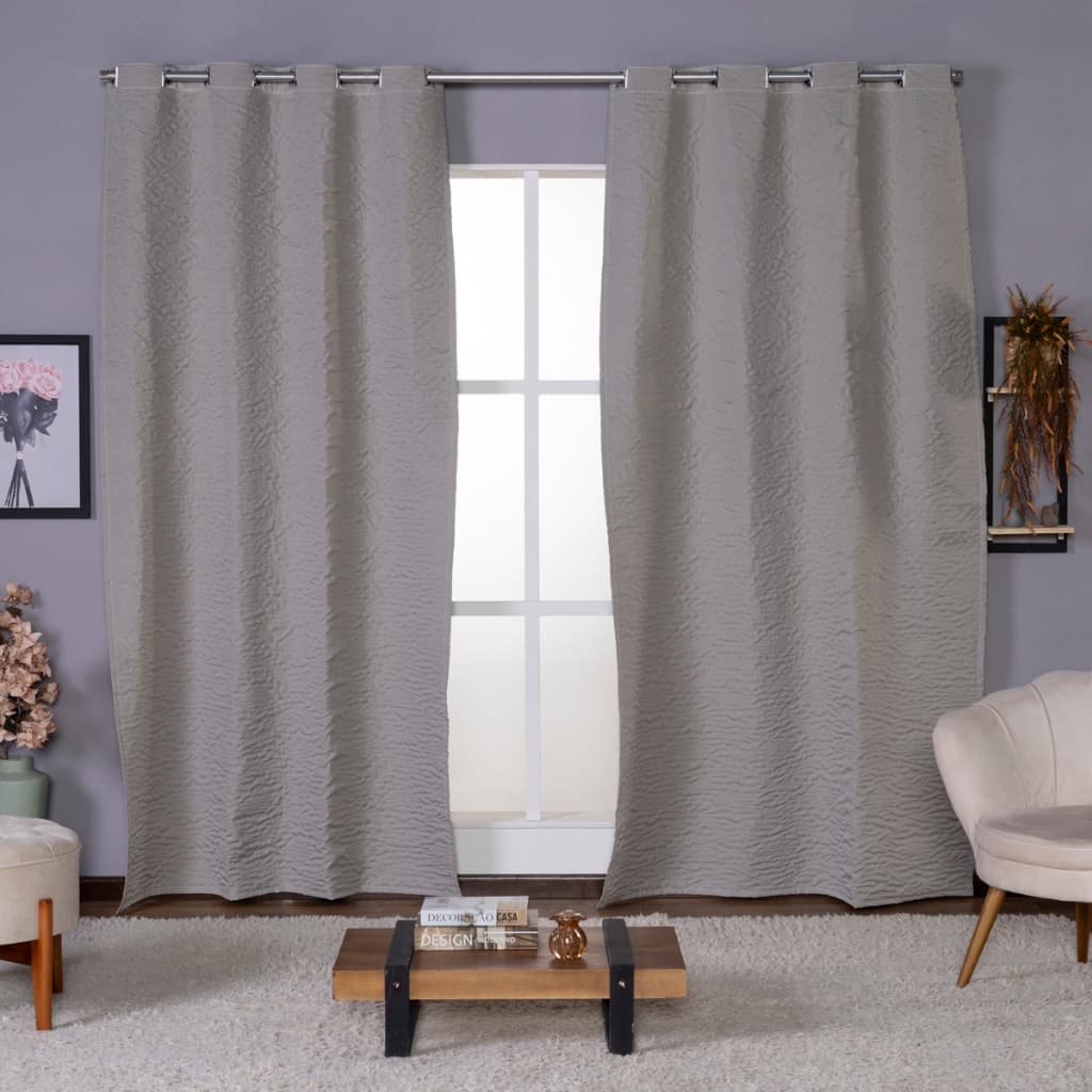 Cortina BLACKOUT, TECIDO CORTA LUZ, Com BORDADO 3D para SALA e QUARTO