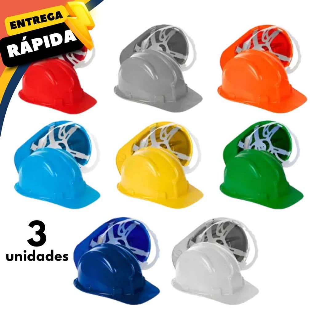 Capacete com Carneira Engenheiro Obra EPI Segurança Conforto Eletricista Industria Pedreiro