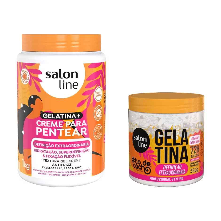 Kit Definição Extraordinária + Creme para Pentear 1Kg + Gelatina 550g