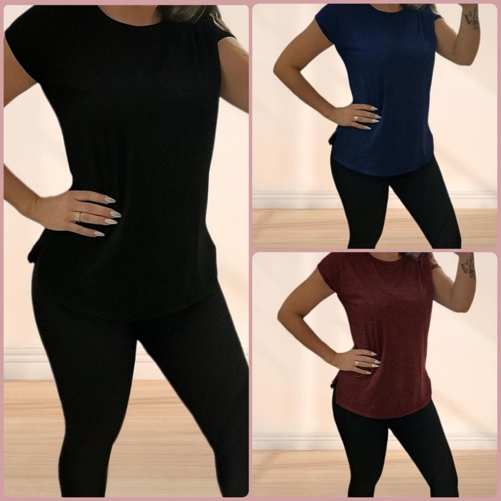 kit 3 vestleg blusa feminina tapabumbum Dry Fit academia  treino corrida revenda proteção UV fitness