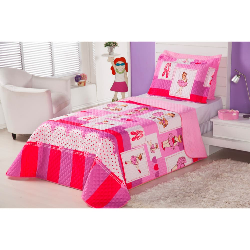 Cobre Leito Infantil 2 Peças Menino e Menina Várias Estampas Lindas e Alegres