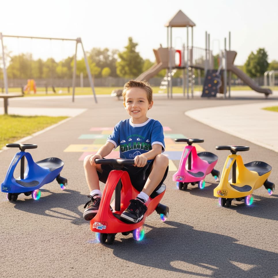 Rolimã Gira Gira Car Com Luzes Coloridas Brinquedo Infantil Divertido Triciclo Com Movimento - Fênix Brinquedos