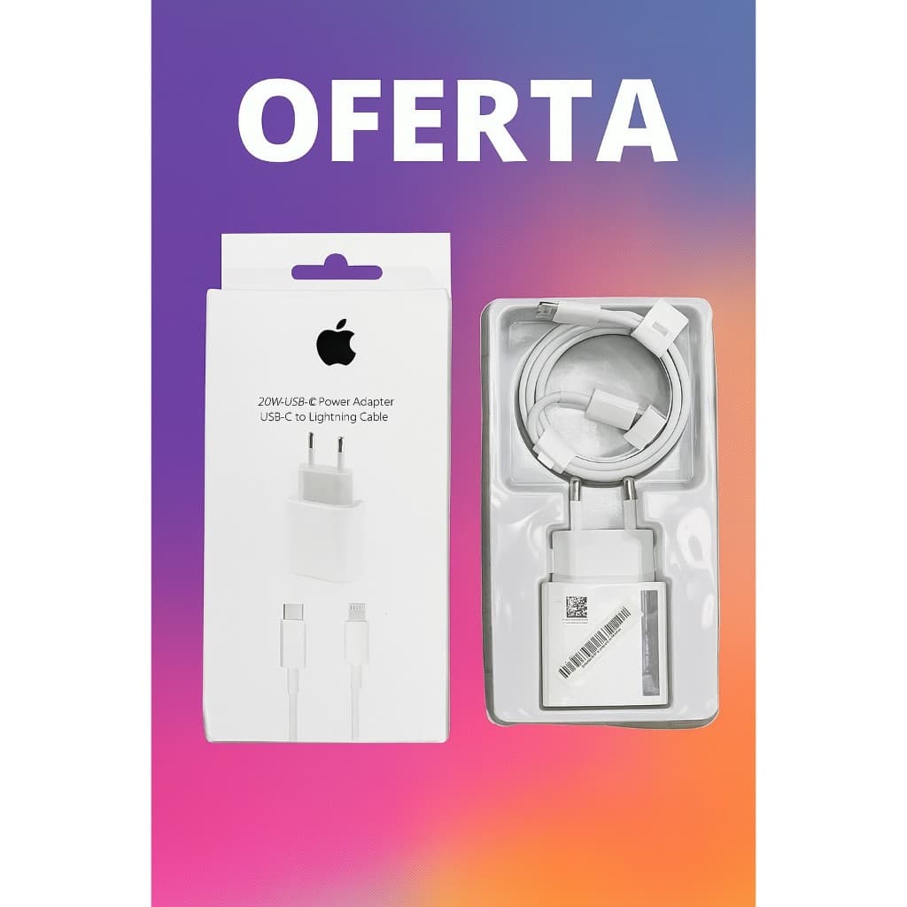 Carregador de iphone Lightning Power 20w