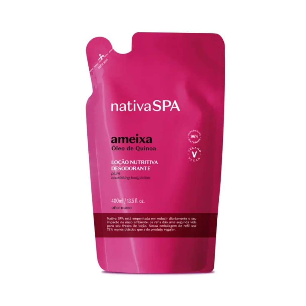 Nativa SPA Ameixa: Refil Loção Desodorante Hidratante Corporal  400ml