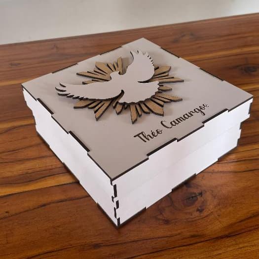 Caixa MDF Personalizada Divino Espirito Santo Presente Padrinhos Organizador Decorativo Porta-Joias