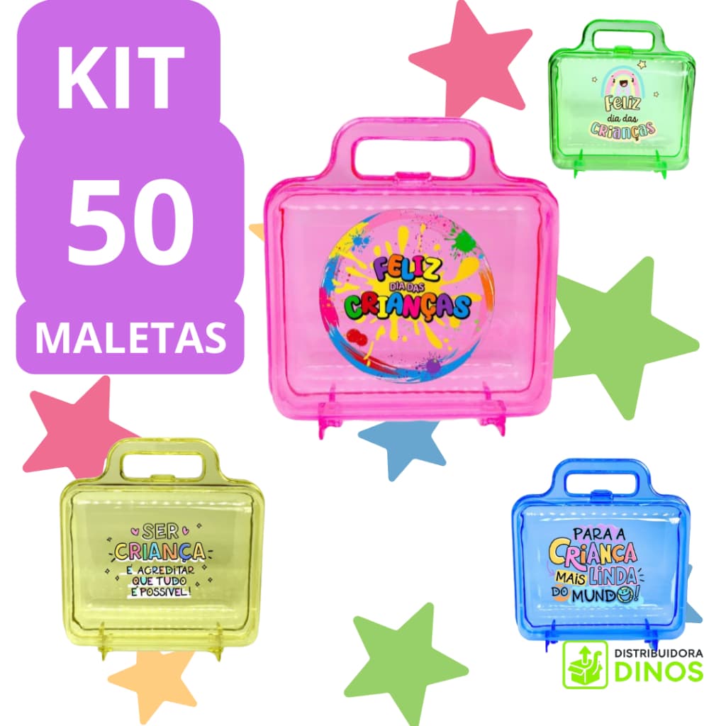 Kit 50 Maletinhas Acrilica  Lembrancinha Festa infantil Dia das Crianças Personalizados
