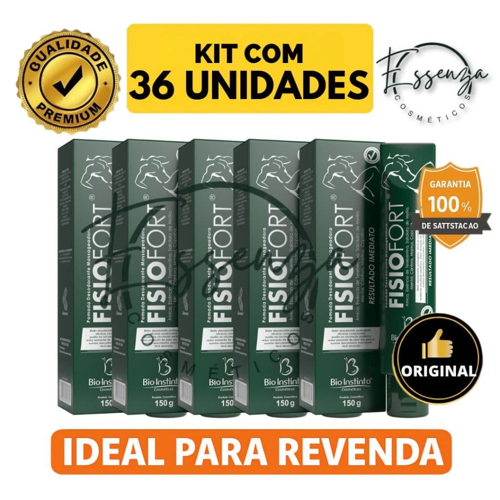 🔥36 UND  POMADA FISIOFORT BIO INSTINTO 150G – RESULTADO IMEDIATO 🔥