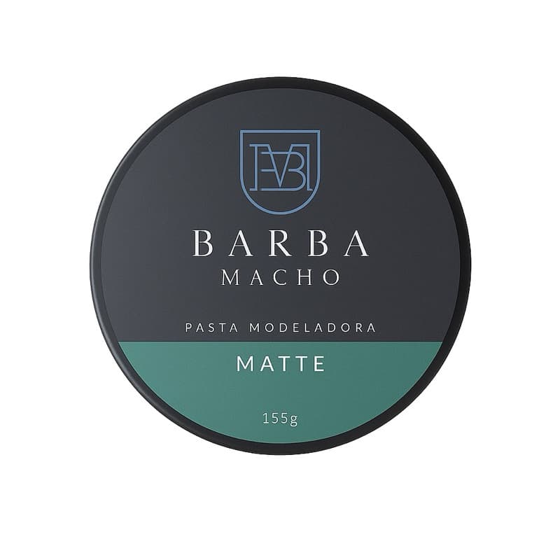 Pasta Modeladora Masculina Matte Barba Macho 155g – Fixação Forte e Efeito Seco
