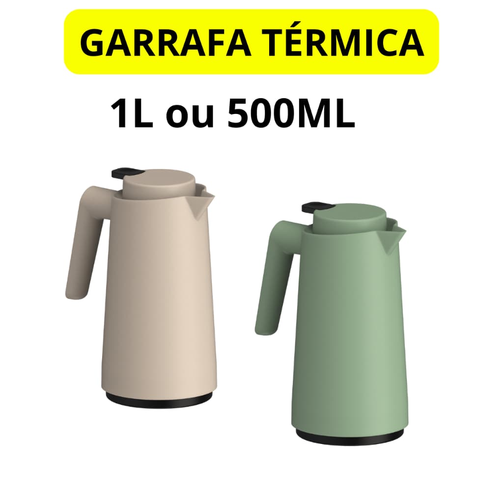 garrafa térmica café VERCELLI 1 litro ou 500ml Unitermi bule com gatilho