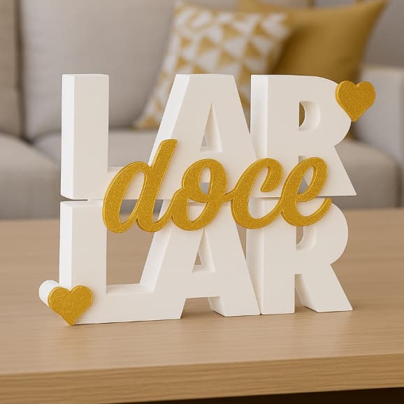 Letreiro Decorativo Lar Doce Lar Moderno para Sala Quarto Escritório Ideal para Decoração de Casa e Presente Criativo