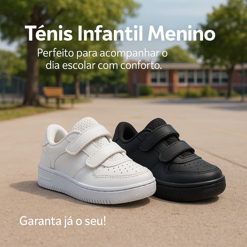 Tênis Infantil Menino Velcro – Conforto, Durabilidade e Praticidade - Envio Imediato